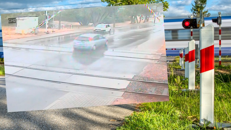 Niebezpieczna sytuacja na przejeździe kolejowym