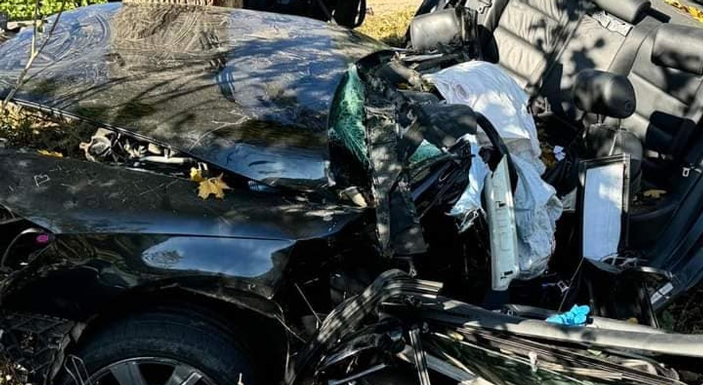 Tragiczny wypadek w Woli Wyżnej. Z samochodu nic nie zostało