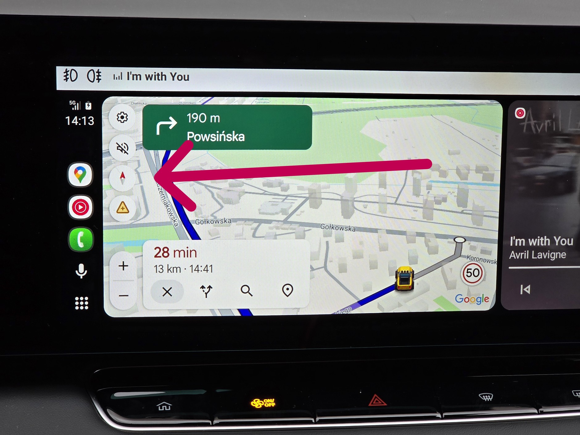Google Maps - zmiana widoku nawigacji