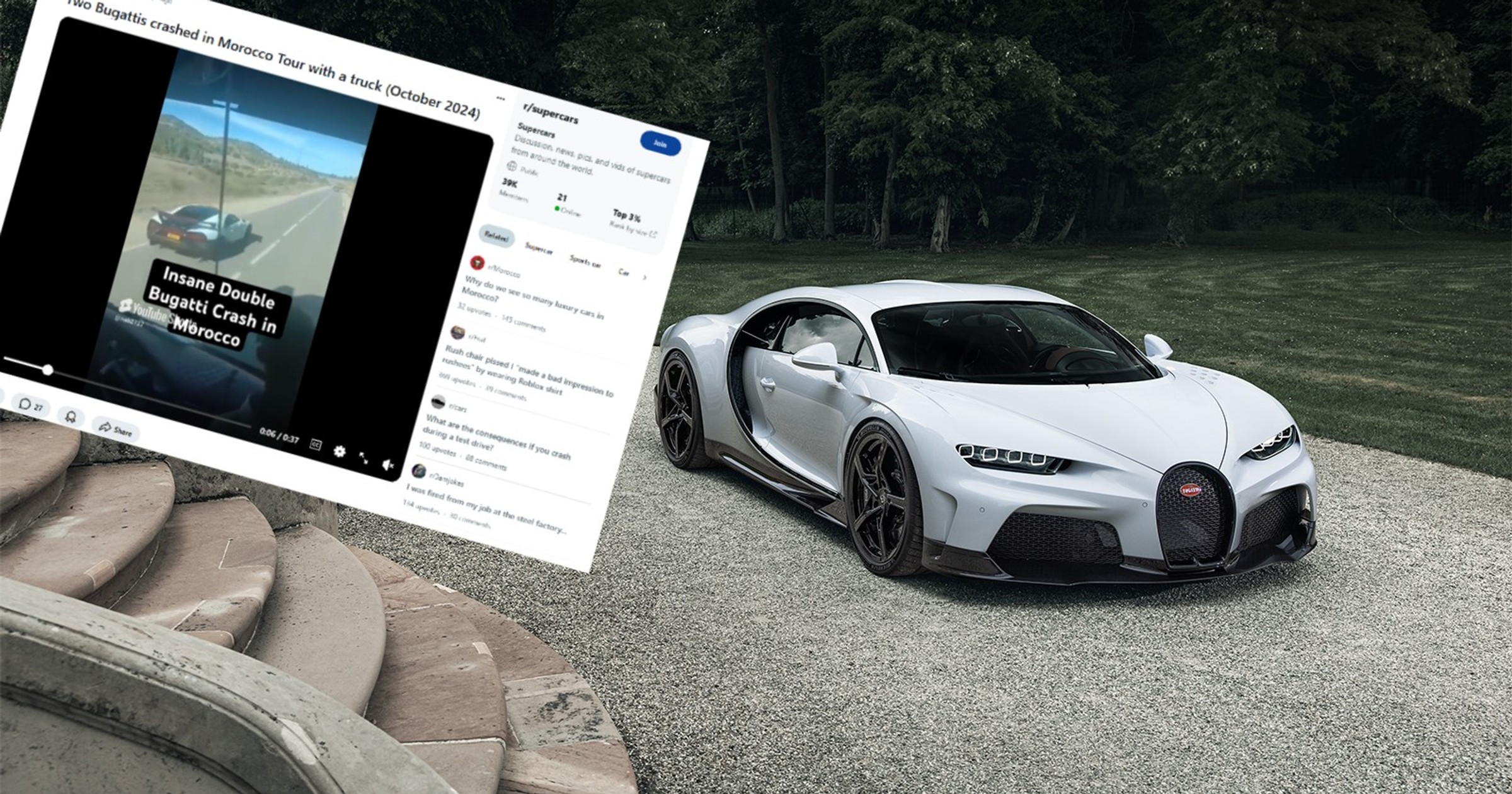 Wypadek Bugatti Chiron