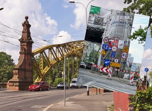 Nieczytelna konstrukcja ze znaków drogowych we Wrocławiu stała się hitem internetu