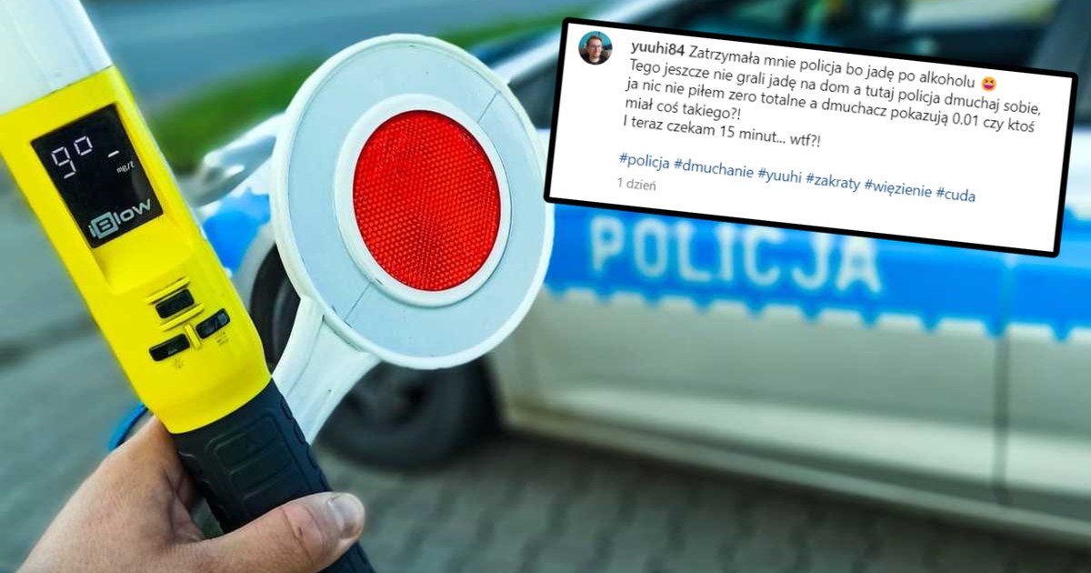Nie pił alkoholu, a wydmuchał 0,01 (Screen: Instagram/yuuhi84)