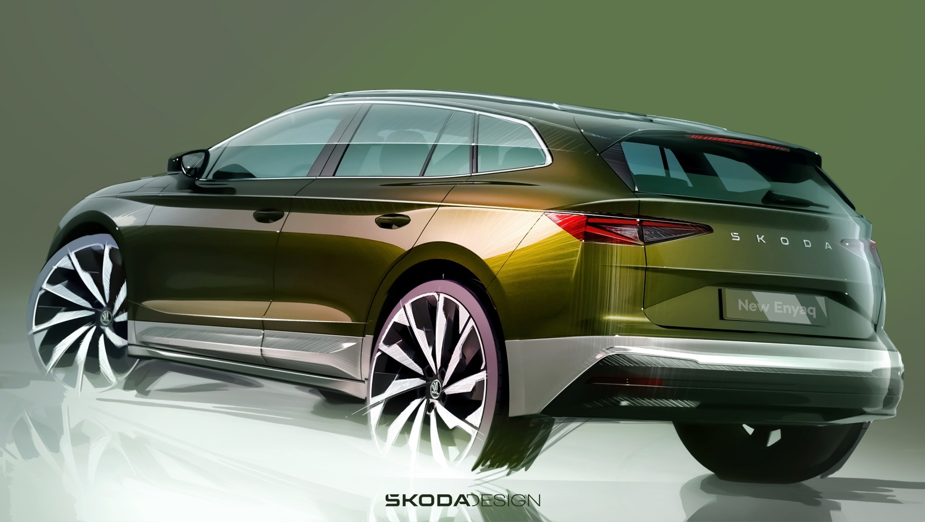 Skoda Enyaq po liftingu - szkic