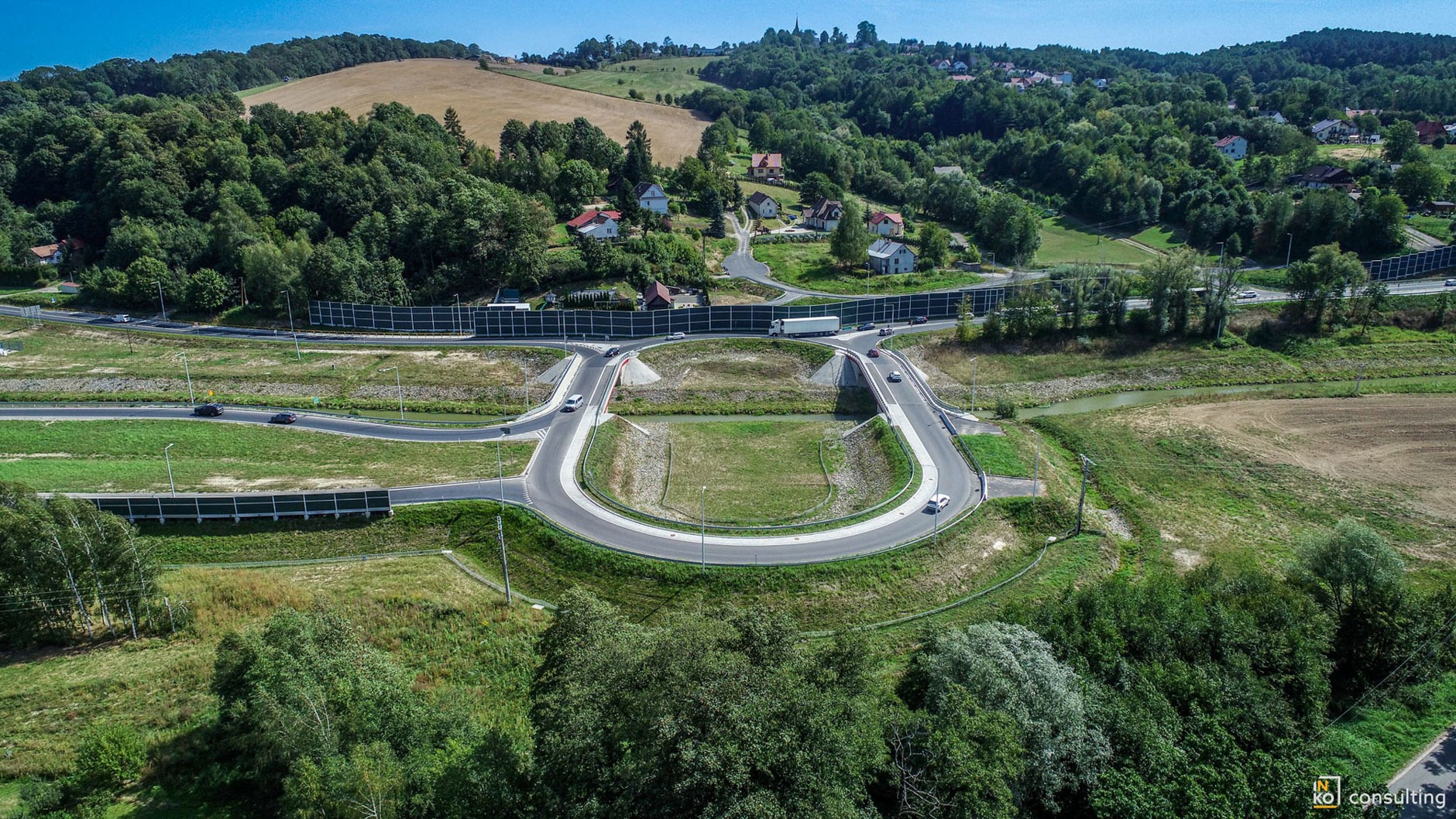 DK75, Łącznik Brzeski, widok z drona