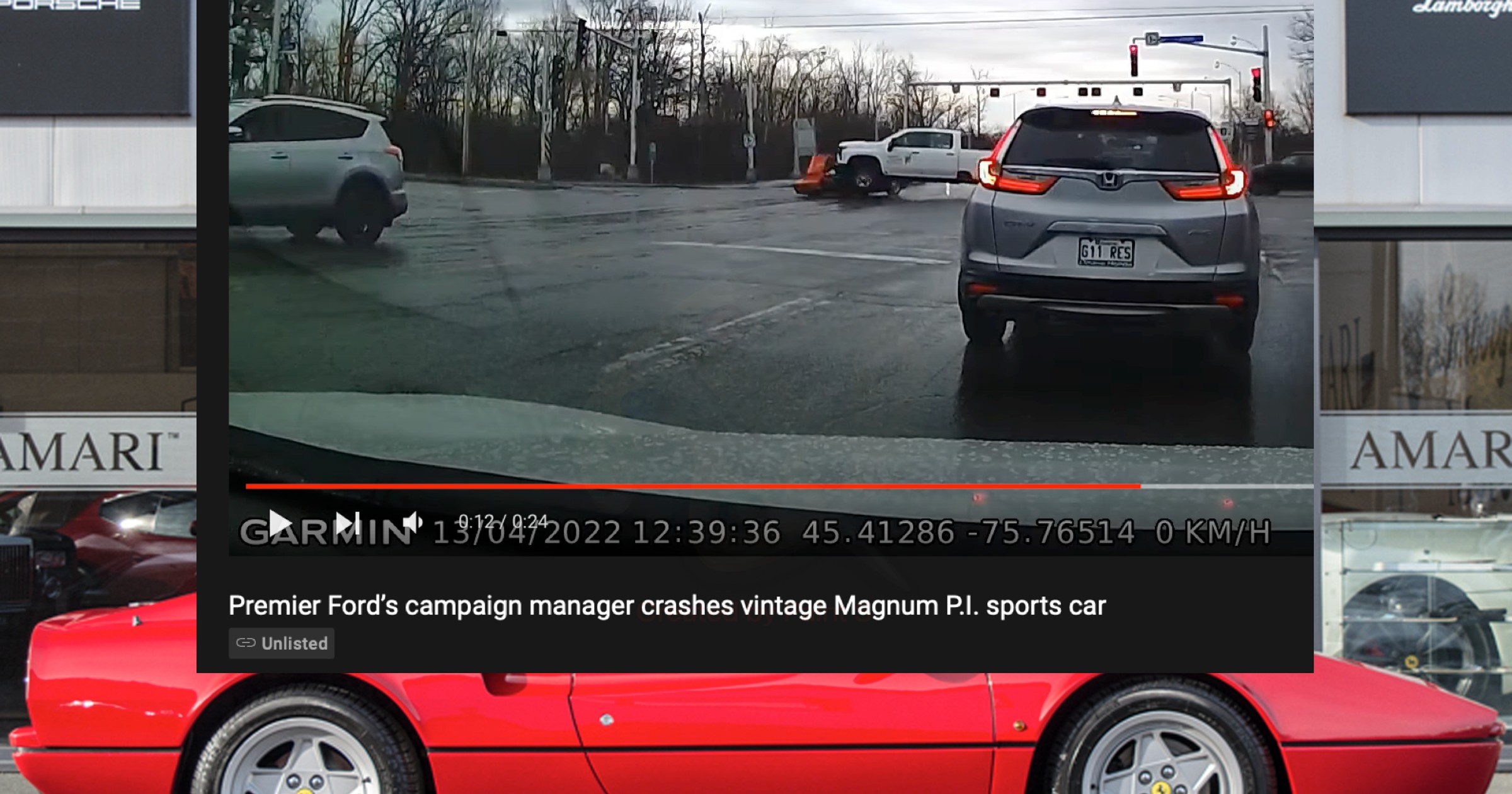 Ferrari wypadek screen