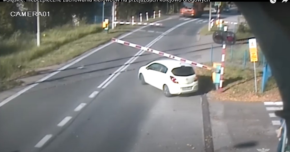 Niebezpieczne zachowania kierowców na przejazdach kolejowo-drogowych