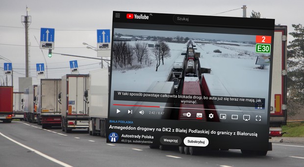 DK2 przed granicą z Białorusią. Pojazdy przez kilka godzin nie ruszają się nawet o centymetr [WIDEO]