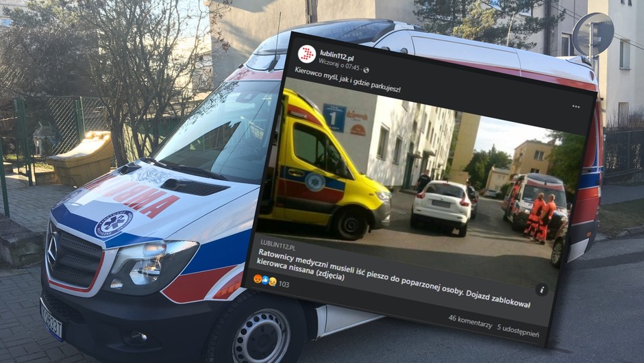 Mieszkańcy bloku potrzebowali pomocy Źle zaparkowane auto zablokowało wyjazd i przyjazd karetkom