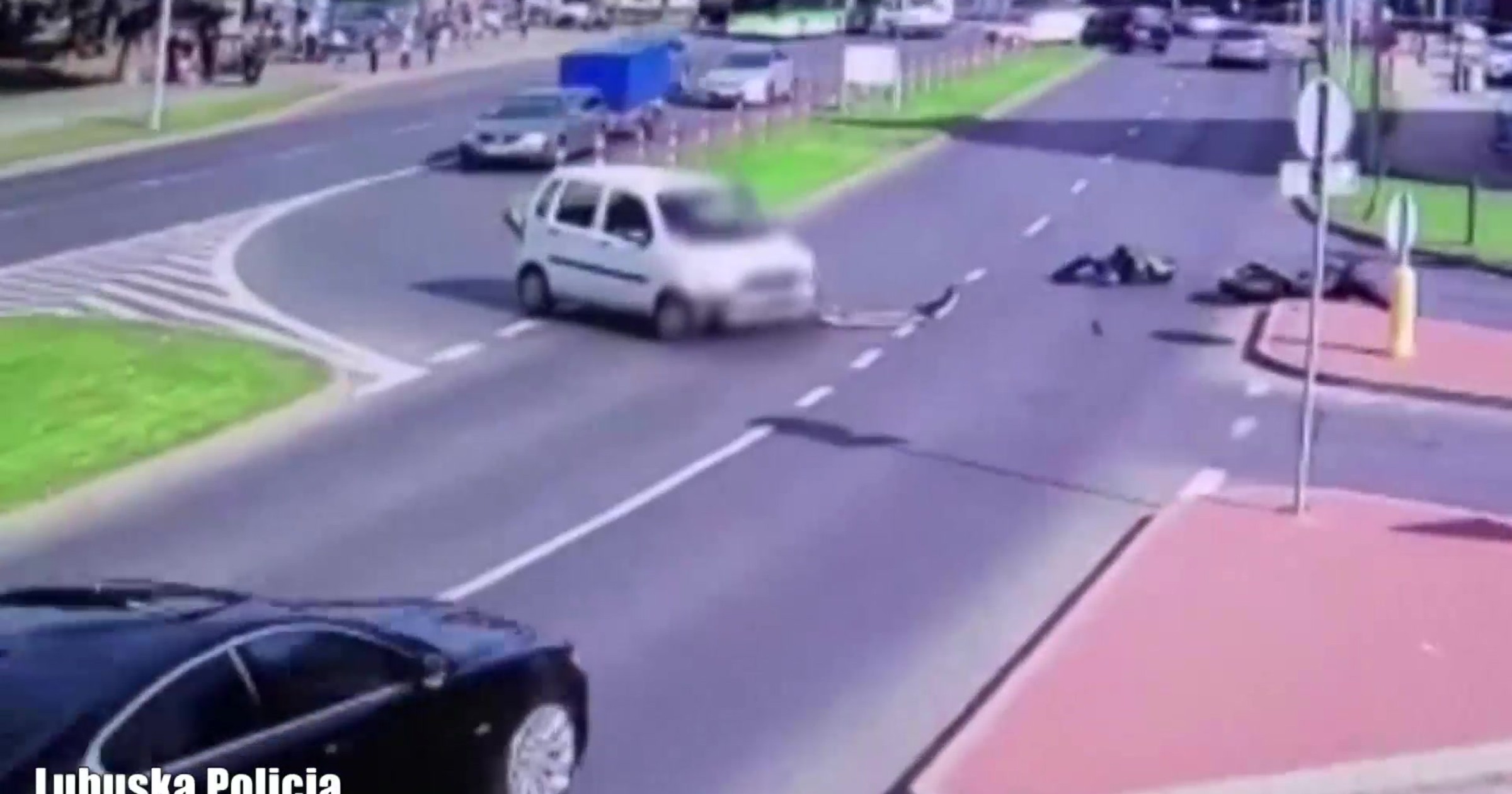 Wypadek z udziałem motocyklu w Zielonej Górze