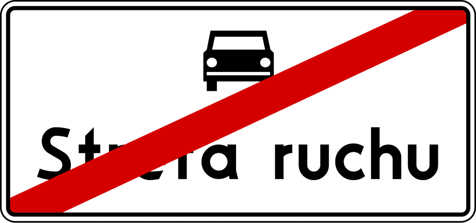 Znak D-53: koniec strefy ruchu