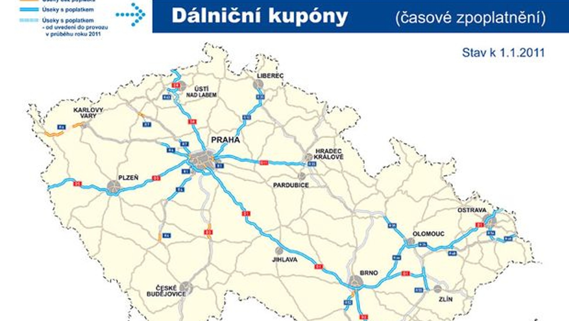 Nowe opłaty za przejazdy autostradą w Czechach