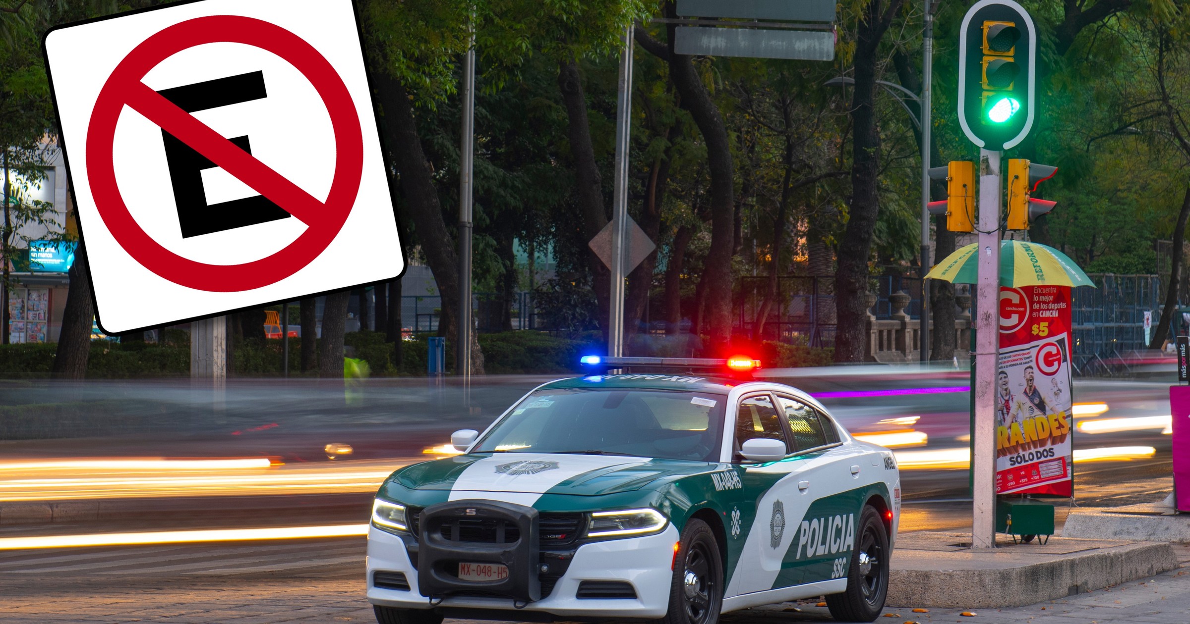 Nadchodzi znak drogowy z literą E