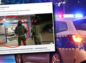 Chwile grozy na stacji paliw. Samochód taranował półki