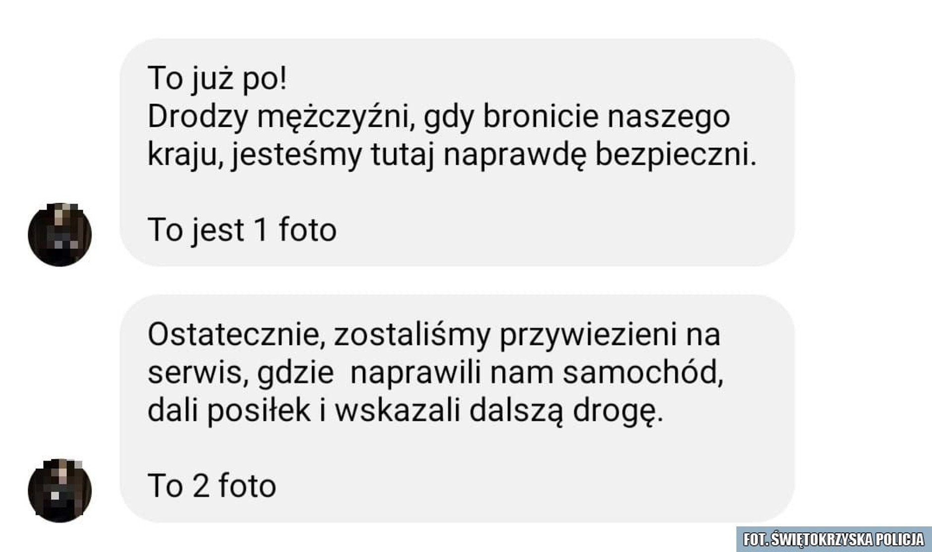 Policjanci pomogli naprawić samochód rodziny uciekającej z Ukrainy