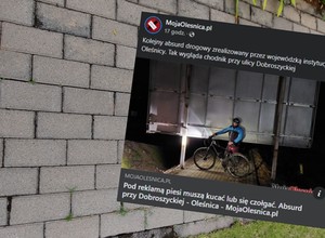 "Bareja" na chodniku w Oleśnicy. Mieszkańcy muszą czołgać się lub kucać