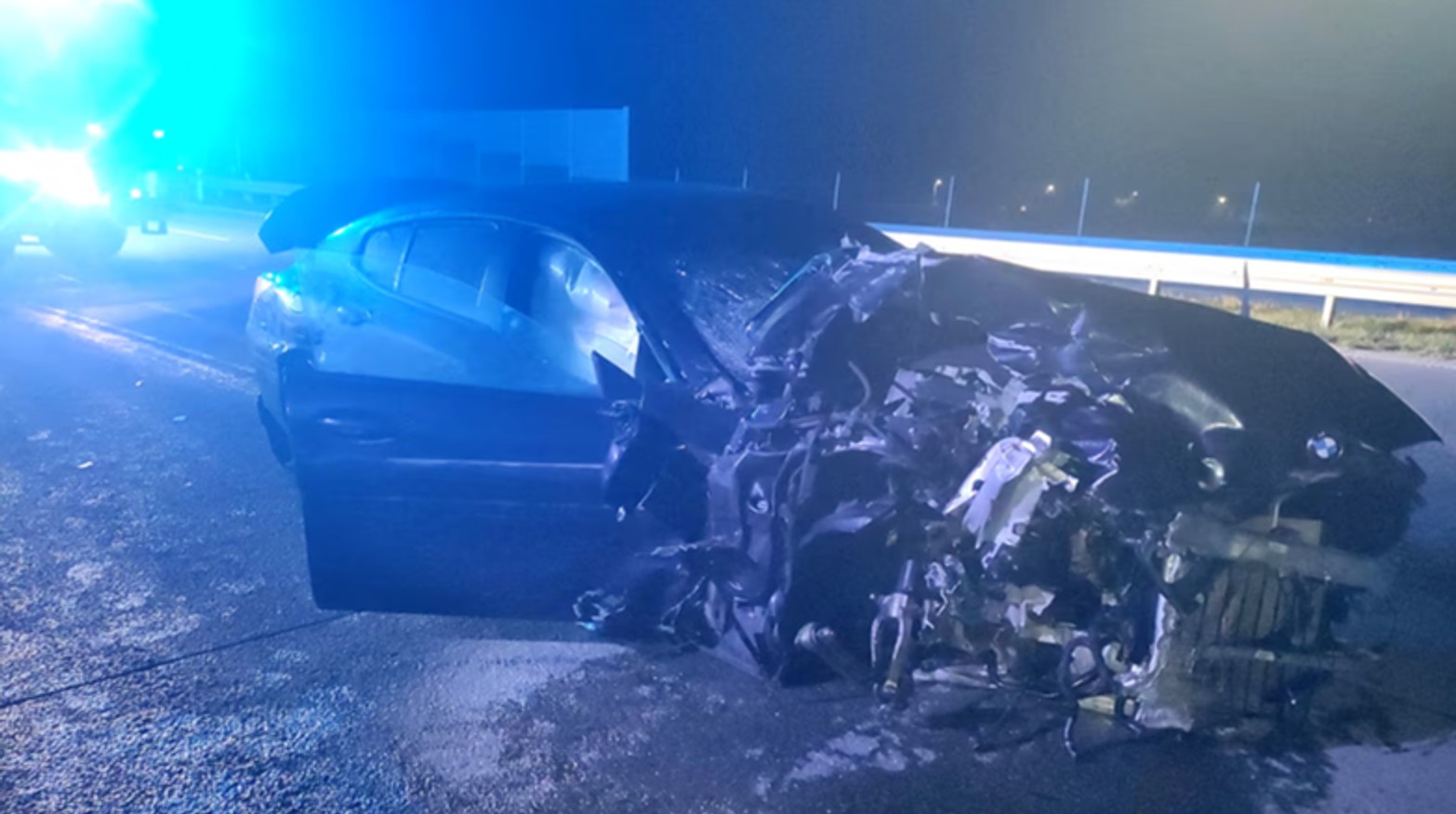 BMW oskarżonego tuż po wypadku na A1