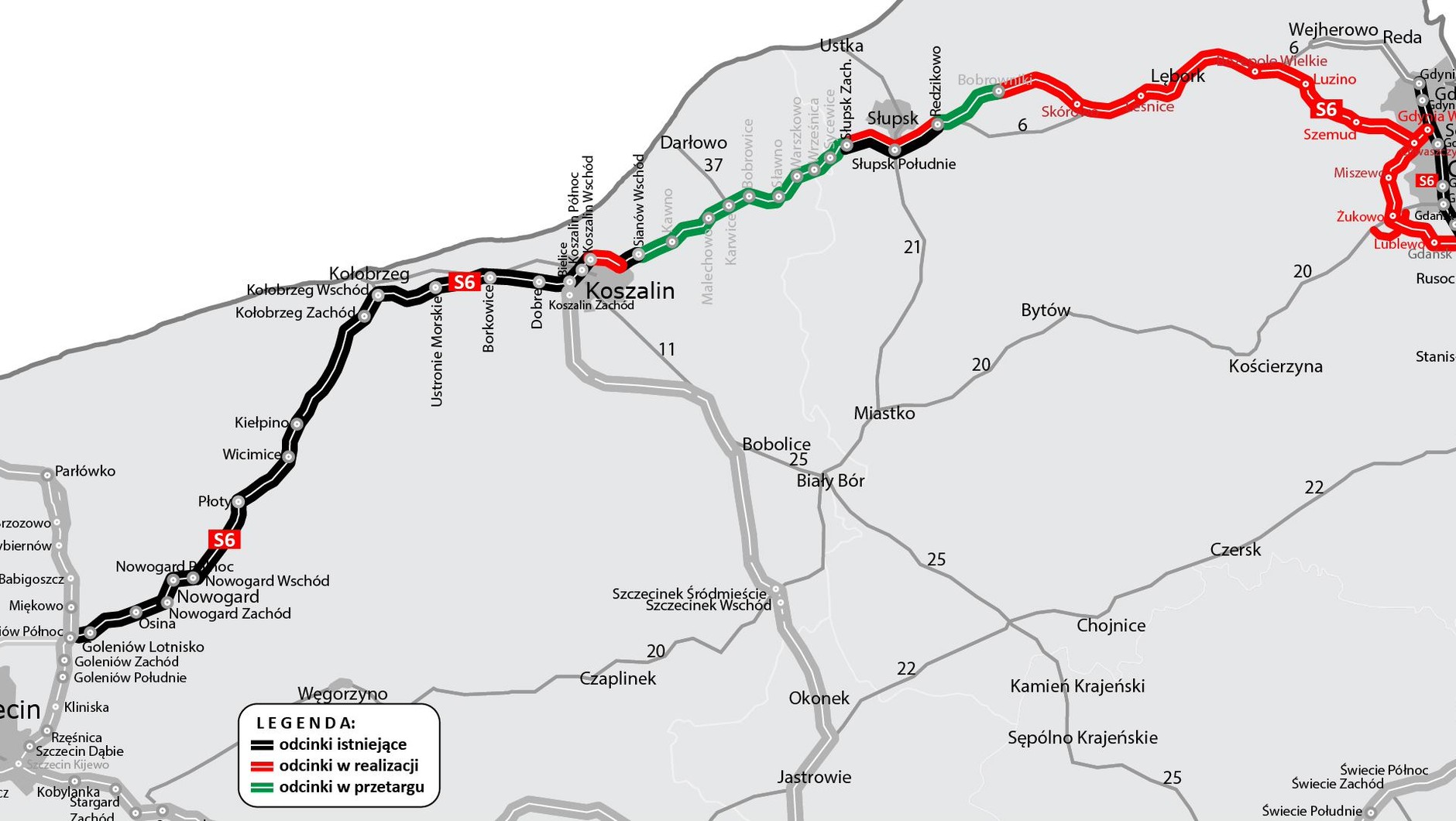 Mapa drogi S6