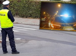 Policjant cofał i spowodował kolizję. "Nie widziałeś, że na światłach jadę"?