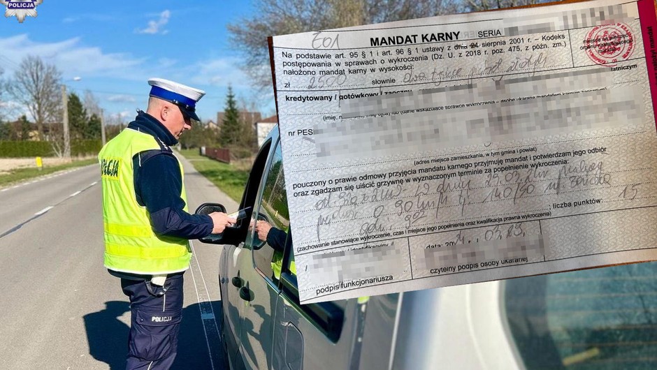 KOntrola policyjna i mandat na 2500 zł – zdjęcie ilustracyjne