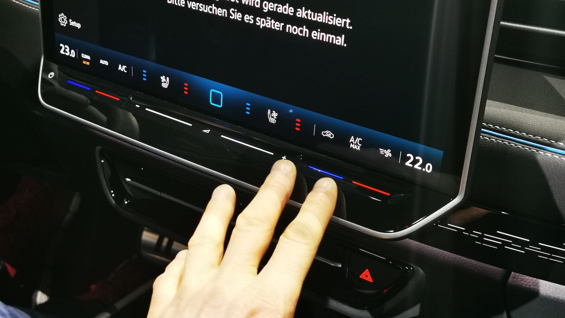 VW ID.7 – wirtualny suwak do obsługi klimatyzacji