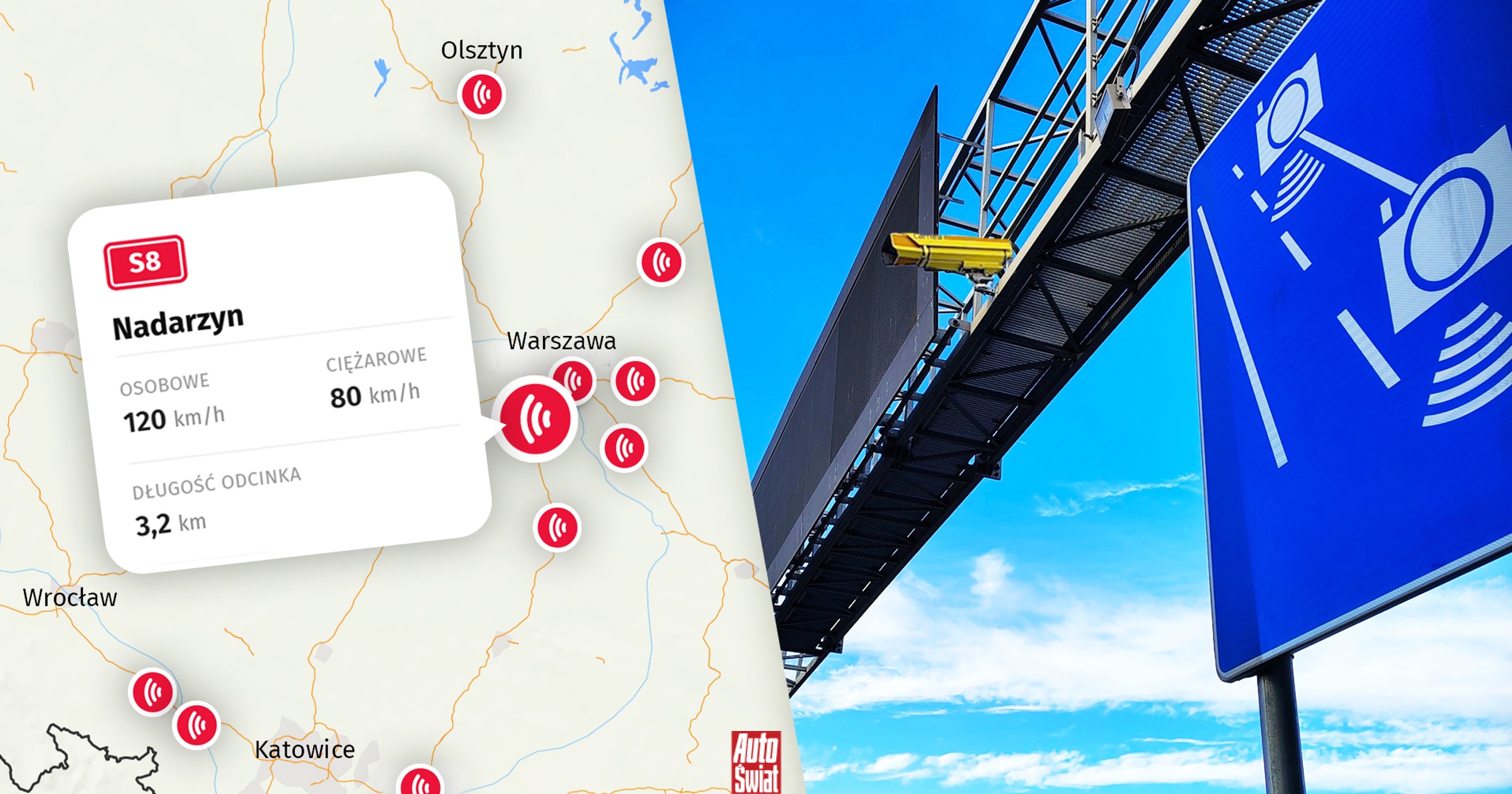 Nowe odcinkowe pomiary prędkości i fotoradary. Mamy interaktywną mapę