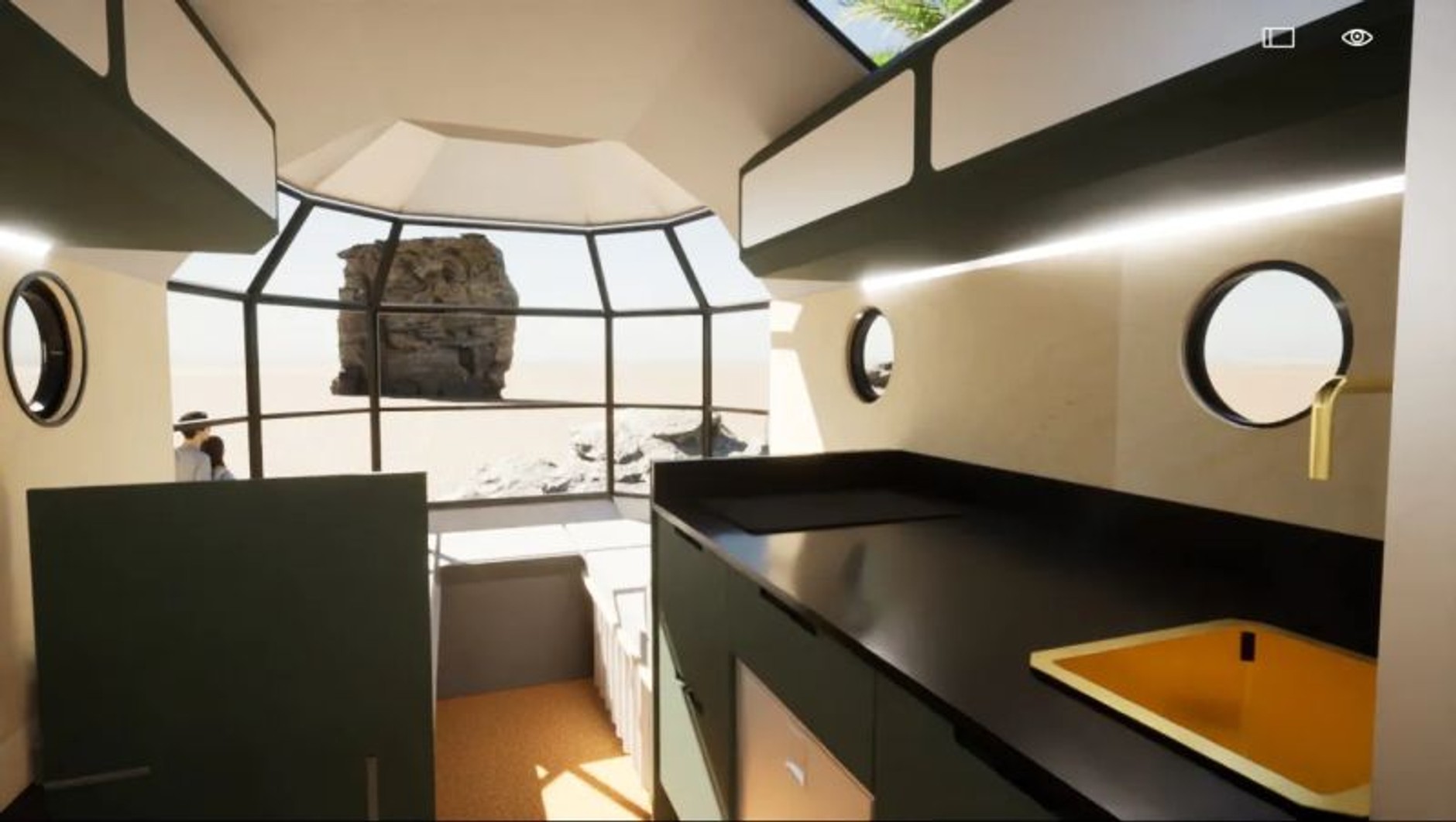 Kamper Atrium z całkowicie przeszklonym tyłem