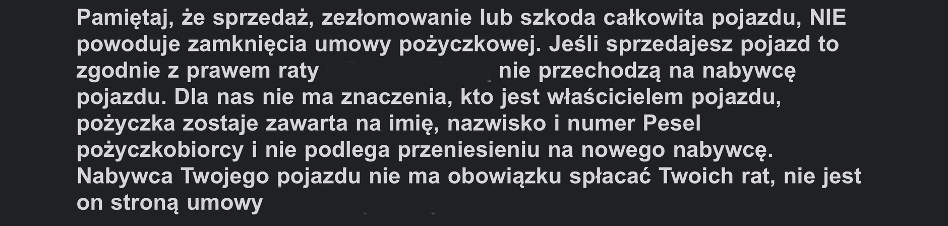 Ubezpieczenie OC na raty. Informacja dla kupującego