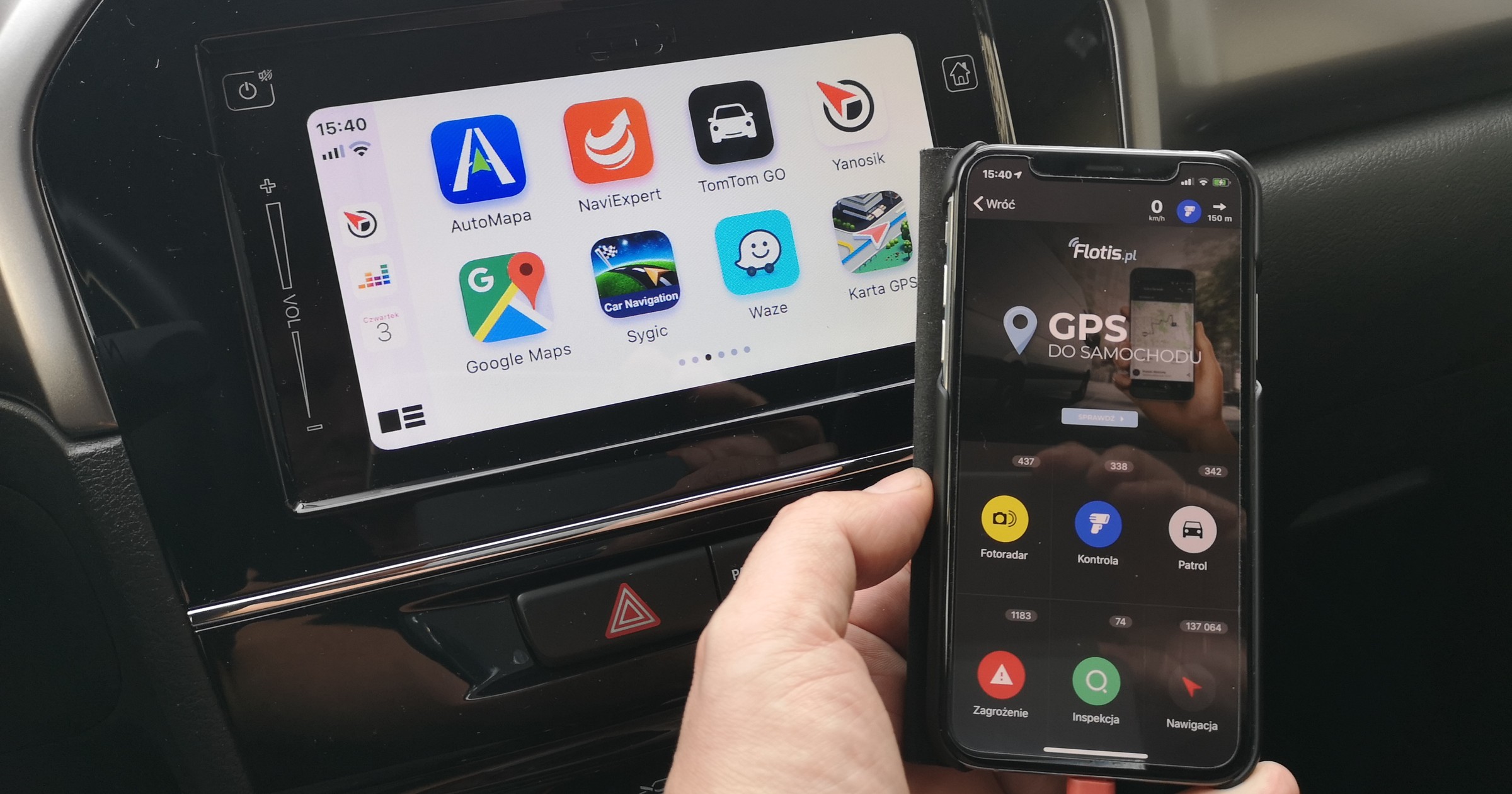 Yanosik w Apple CarPlay