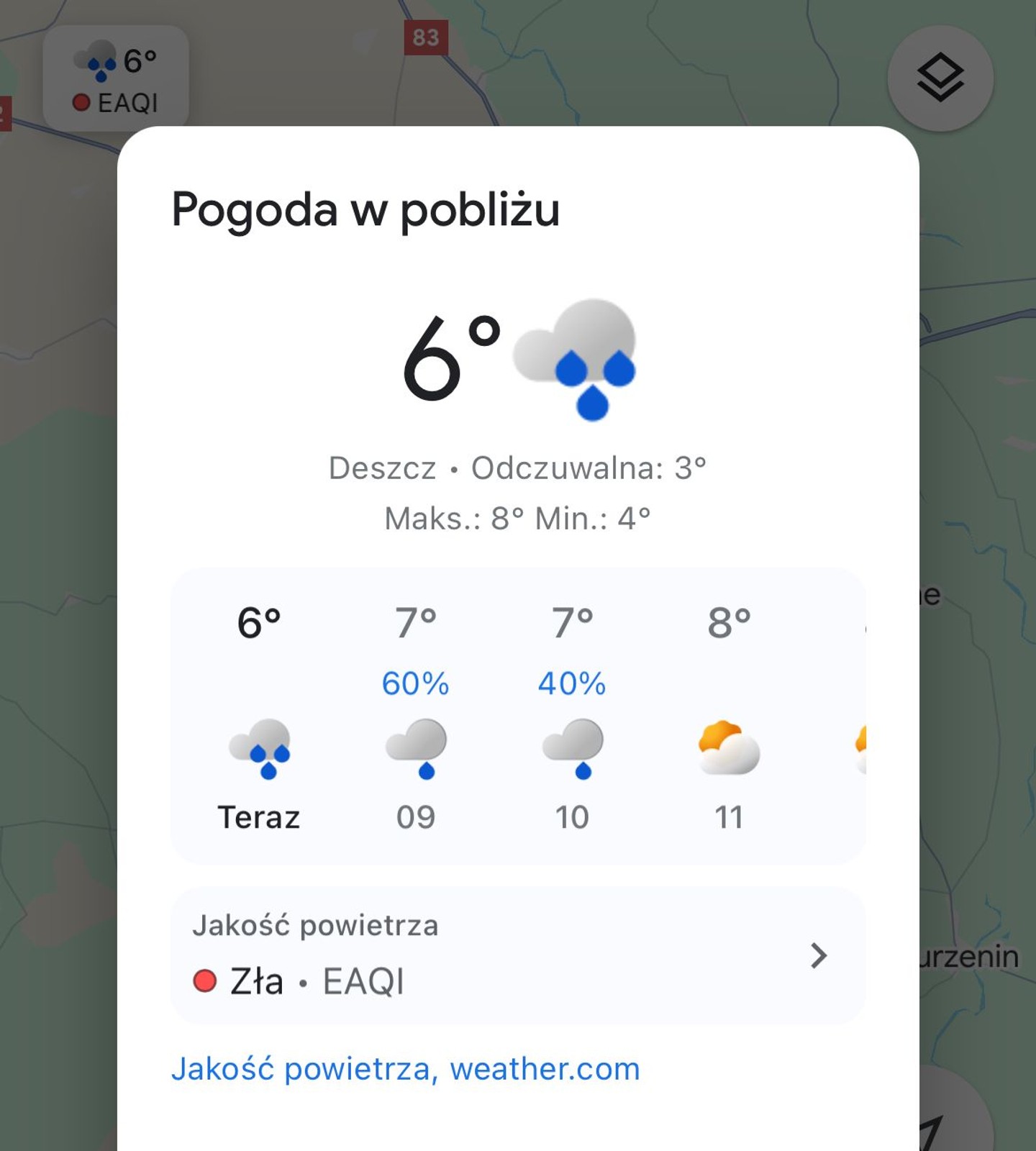 Aplikacja Google Maps (zdjęcie widoku ekranowego)