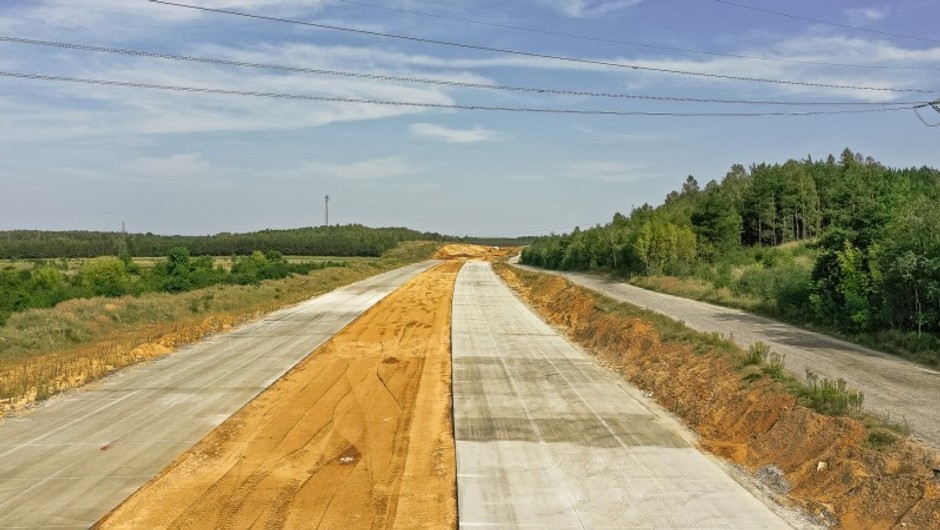 Budowa autostrady A1 na wysokości Częstochowy