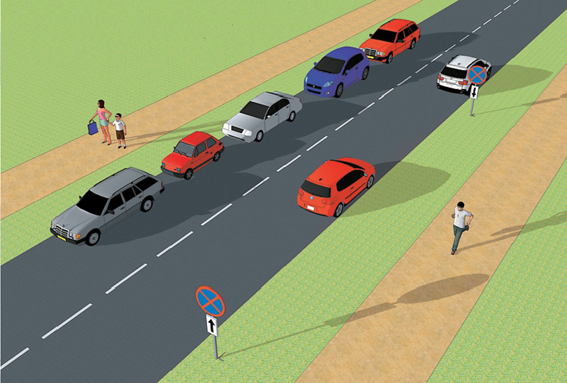 „Mistrzowie” parkowania: strzałki pod znakami zakazu zatrzymywania się mówią, czy zakaz obowiązuje do tego miejsca czy od tego miejsca