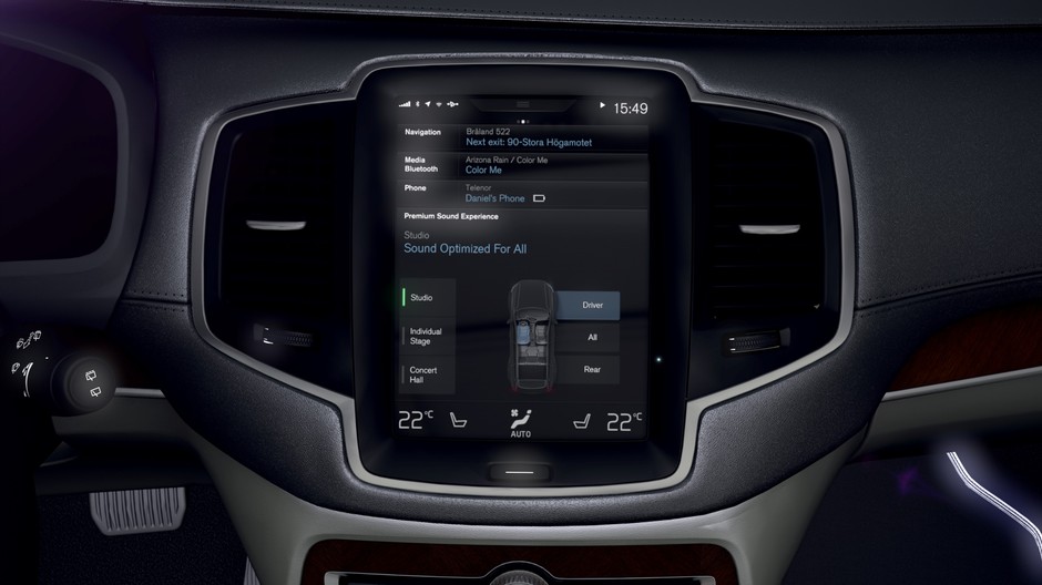 Sterowanie korekcją dźwięku (procesor DSP) w Volvo XC90