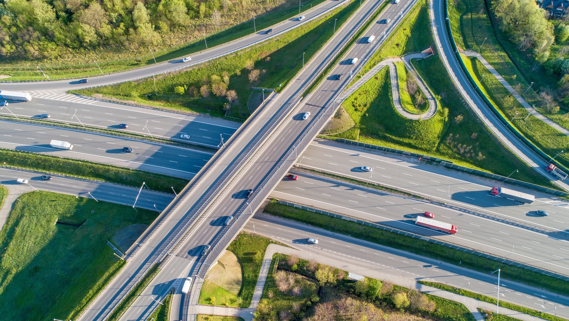 Fragment autostrady A4 pod Krakowem.