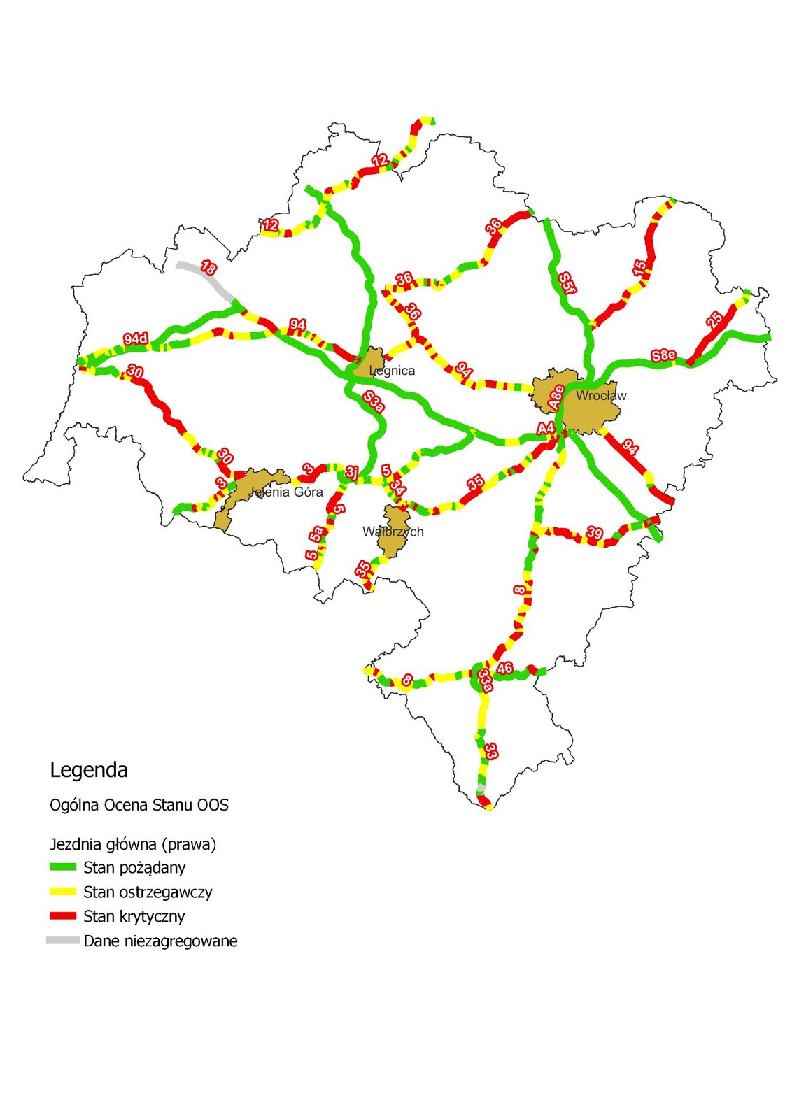 Stan dróg w Polsce - woj. dolnośląskie