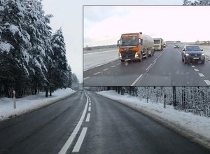 Bezmyślne zachowanie kierowców na DK19. Wyprzedzali kolumnę ciężarówek lewym poboczem! [Nagranie]