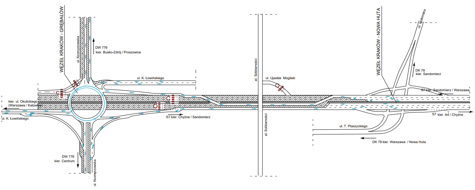Projekt odcinka S7, pomiędzy węzłami Grębałów i Nowa Huta