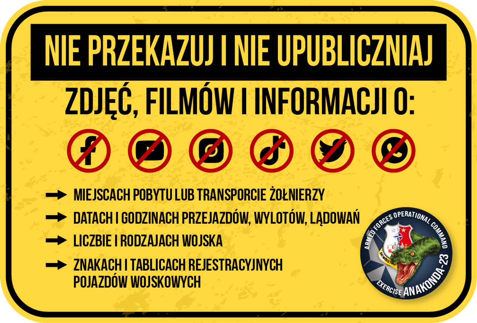 Ostrzeżenie — ćwiczenia wojskowe Anakonda 23