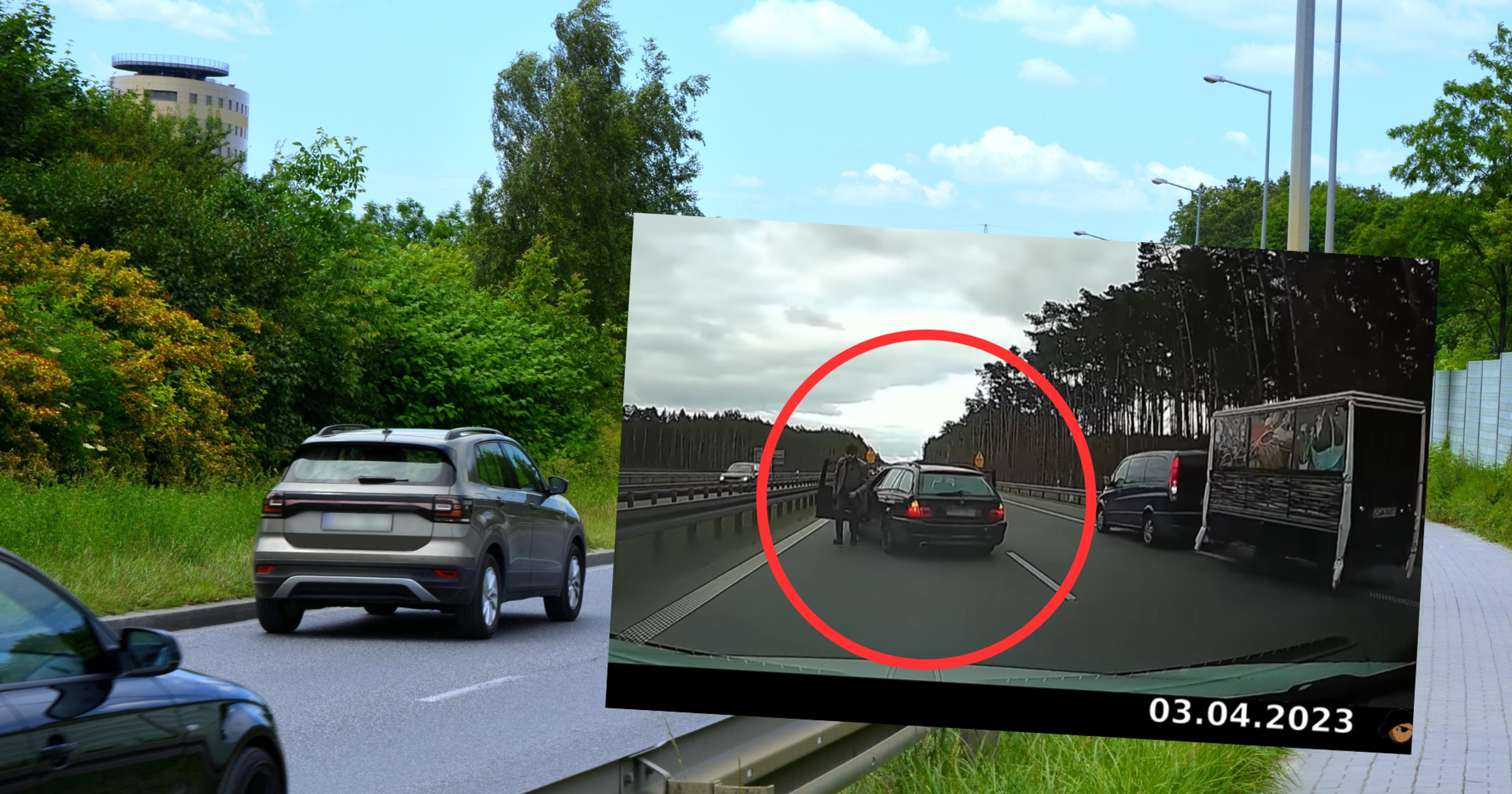 Kierowca BMW chciał pobić drugiego uczestnika ruchu drogowego (youtube.com/Bandyta z kamerką)