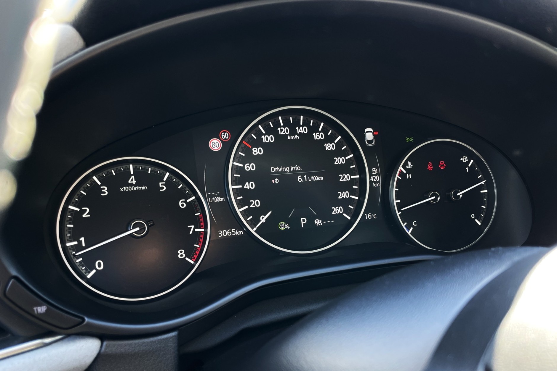Zużycie paliwa na podmiejskiej trasie w Maździe CX-30 2.5