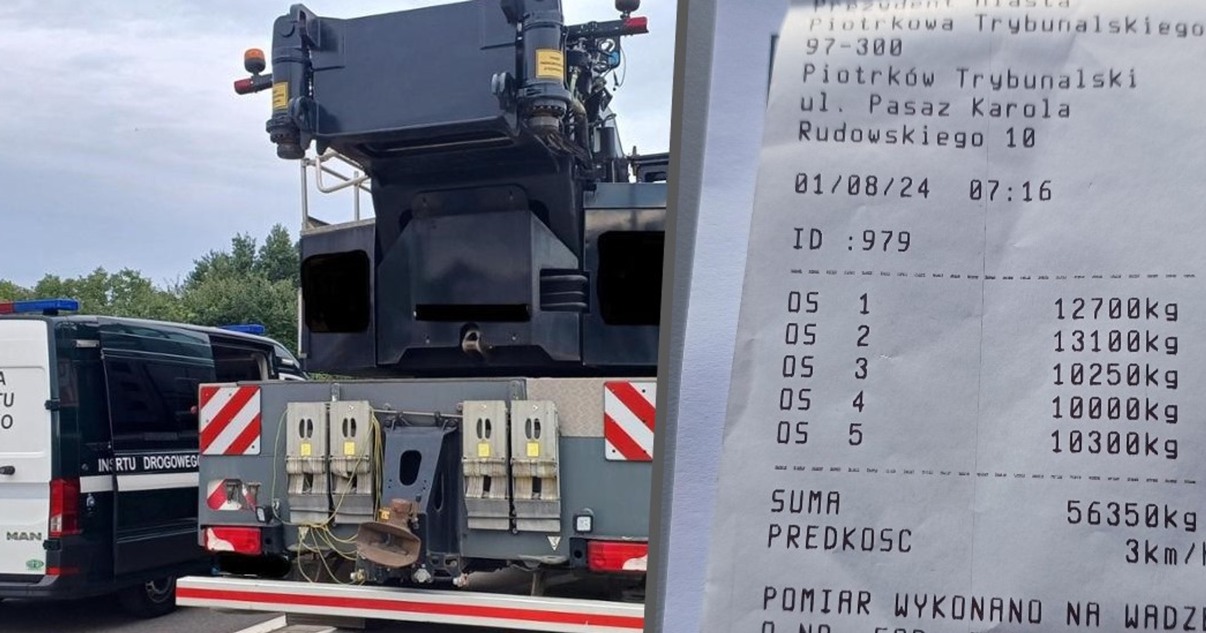 Inspektorzy ITD z Łodzi zatrzymali dźwig, który nie miał prawa być na drodze