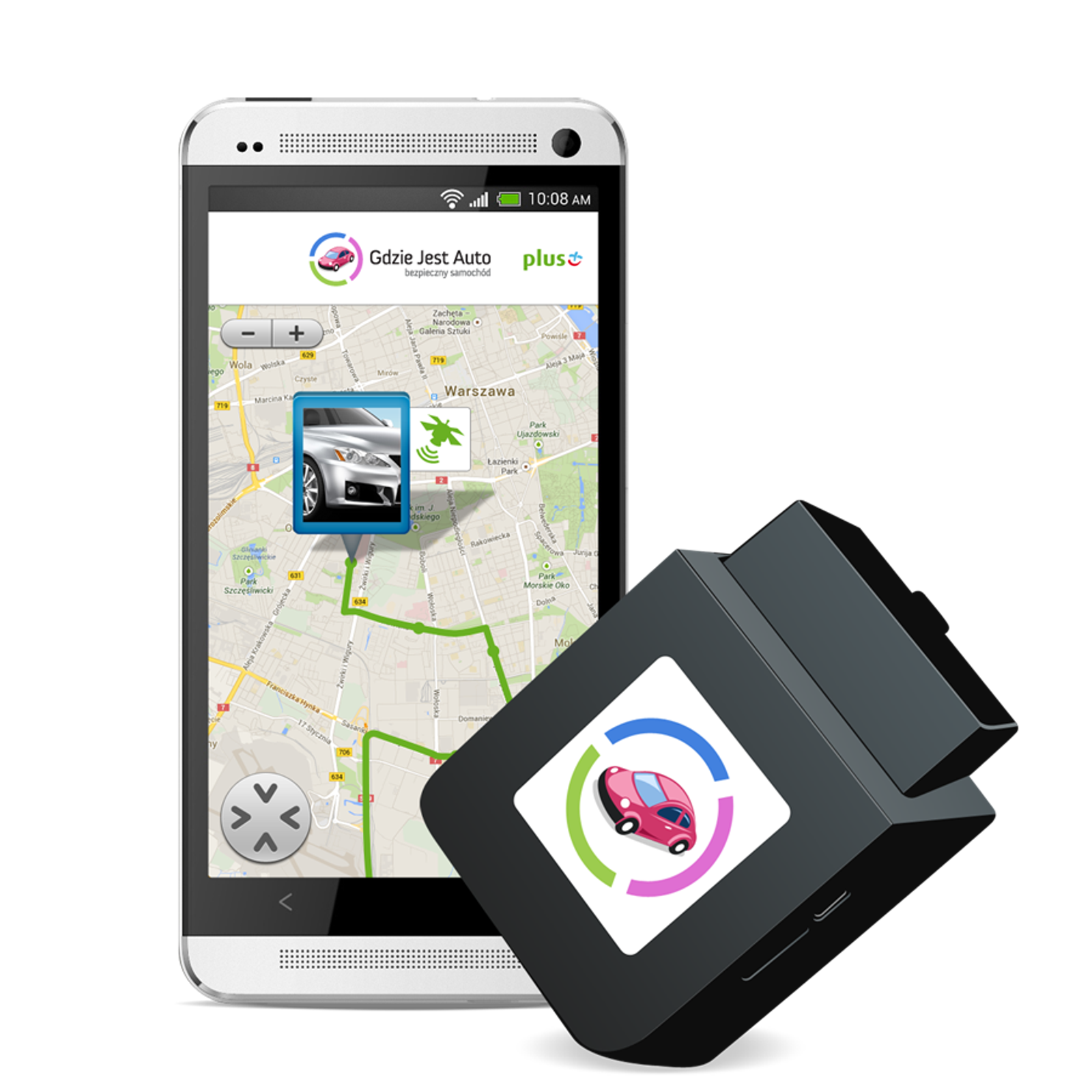 Lokalizator GPS w formie modułu OBD2 i aplikacja w telefonie