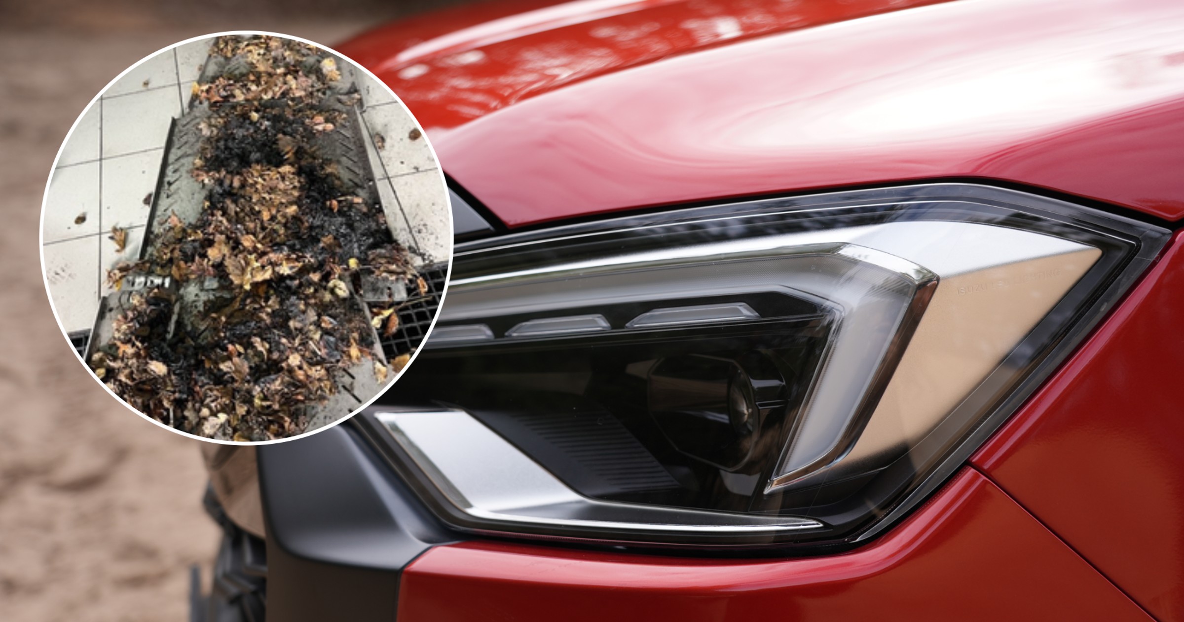 Isuzu zapaliło się przez to, co gromadziło się między osłoną a wydechem