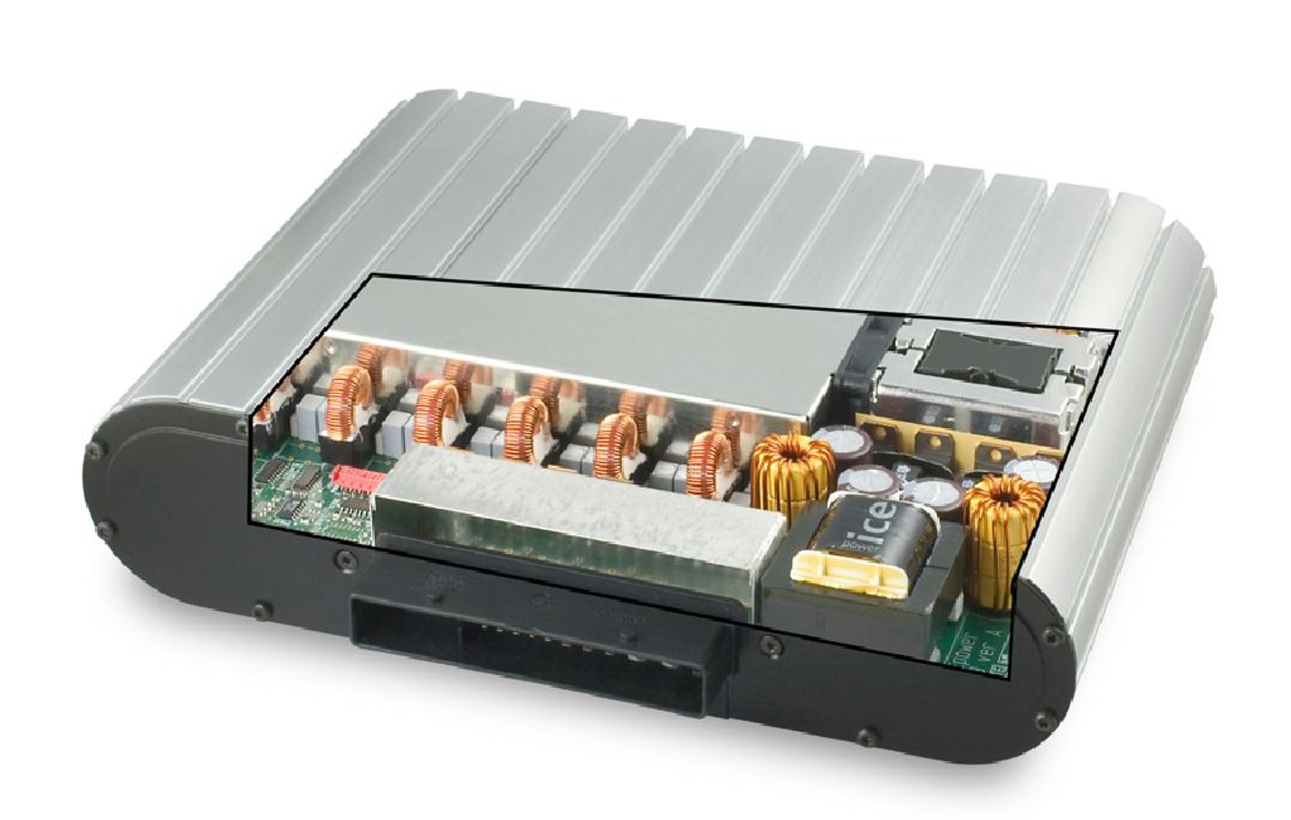 Przekrój słynnego wzmacniacza cyfrowego Bang & Olufsen ICE Power.