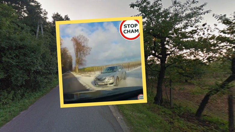 Mazowieckie. Z podporządkowanej wyjechał mu samochód. Nie miał czasu na reakcję (youtube.com/@STOPCHAM)