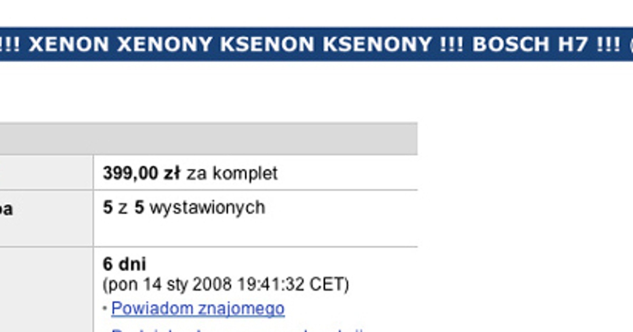 To nie są ksenony Boscha!