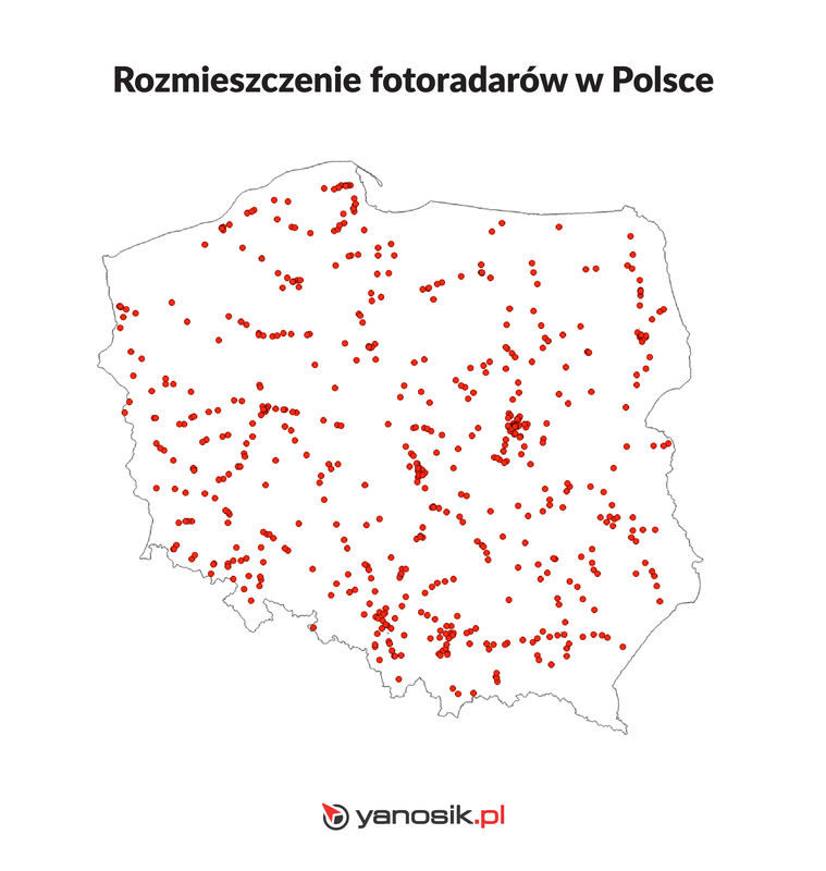 Aktualna mapa z rozmieszczeniem fotoradarów w Polsce