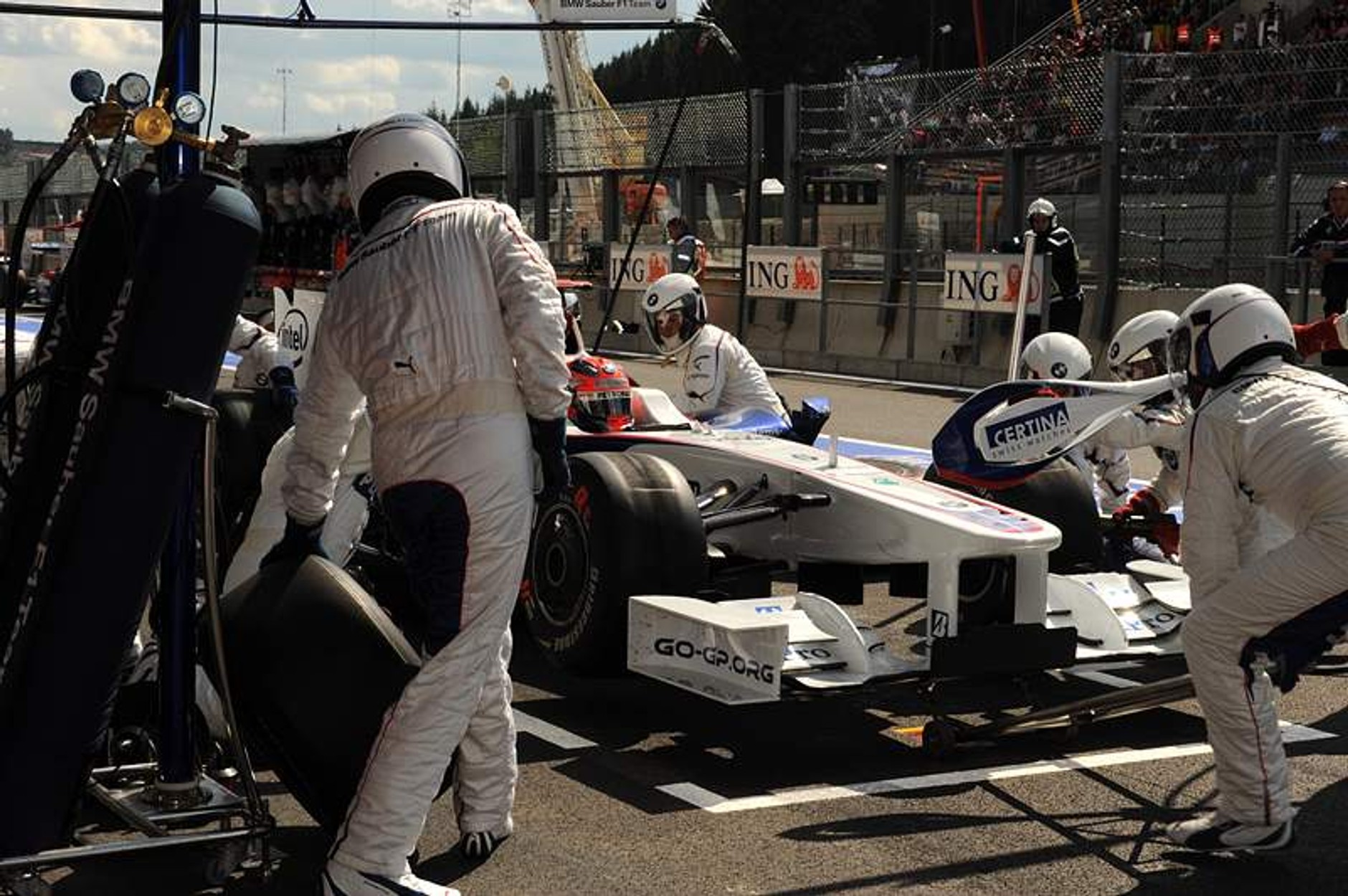 Grand Prix Belgii 2009: dwie gwiazdy wyścigu - Raikkonen i Fisichella (fotogaleria)