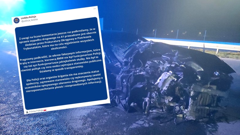 Oświadczenie policji w sprawie wypadku na A1