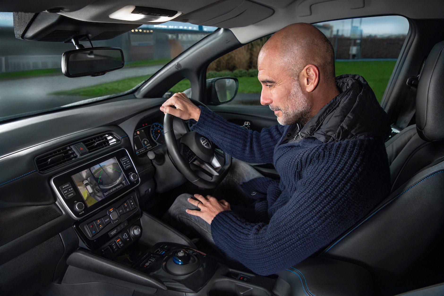 Pep Guardiola i Nissan Leaf