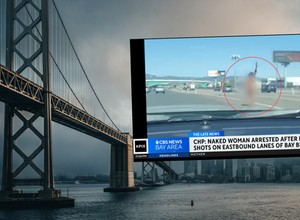 Przerażające sceny na słynnym moście. Naga kobieta wysiadła z auta i zaczęła strzelać do samochodów [WIDEO]
